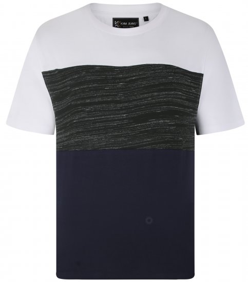 Kam Jeans 5739 Contrast Panel Cut & Saw T-Shirt Charcoal - Pólók - Nagyméretű pólók - 2XL-14XL