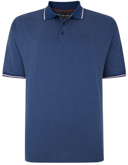 Kam Jeans 5486 Dobby Print Jersey Polo Moonlight - Pólóingek - Galléros Pólók 2XL-8XL - Pólóingek 2XL-8XL
