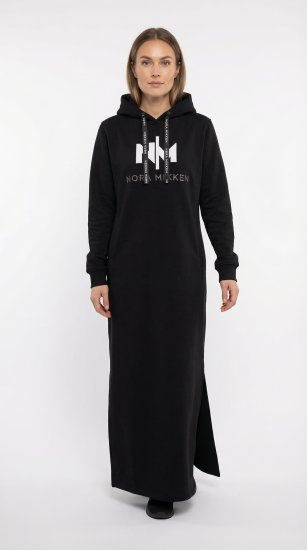 Nora Mikken MARI Maxi Hoodie Dress Black - Pulóverek & kapucnis pulóverek - 