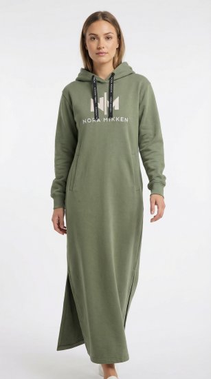 Nora Mikken MARI Maxi Hoodie Dress Green - Pulóverek & kapucnis pulóverek - 
