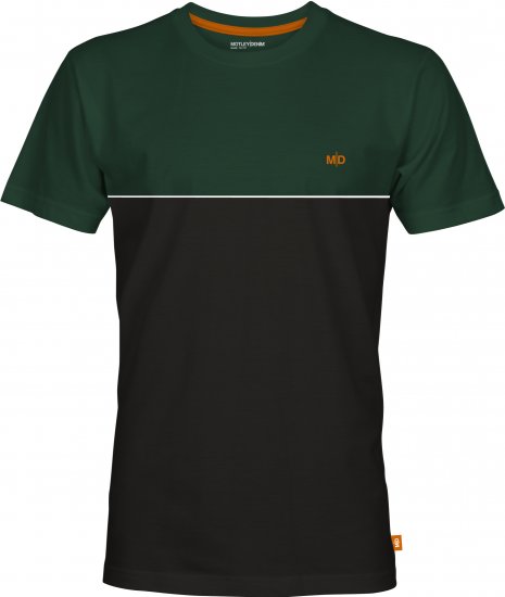 Motley Denim Athens Two-Toned T-Shirt Black/Racing Green - Pólók - Nagyméretű pólók - 2XL-14XL