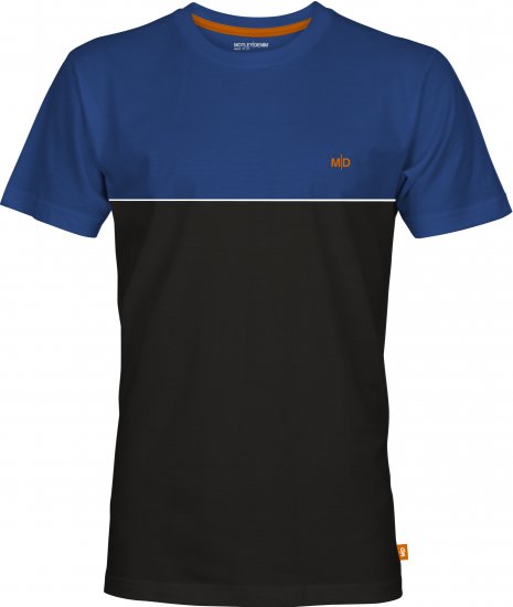 Motley Denim Athens Two-Toned T-Shirt Black/Royal Blue - Pólók - Nagyméretű pólók - 2XL-14XL