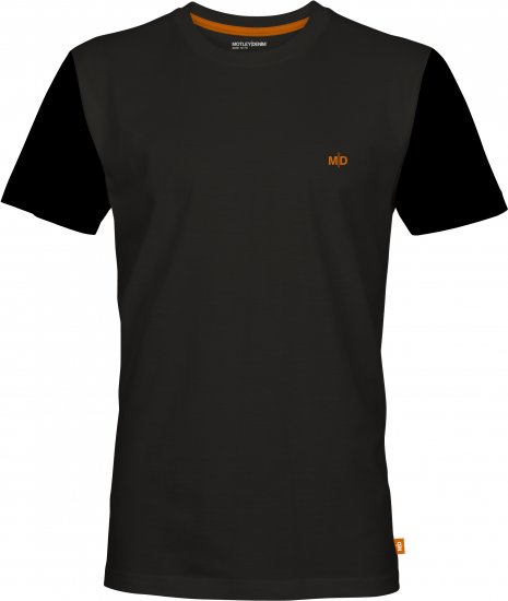 Motley Denim Granada Black Short Sleeved T-Shirt Charcoal - Pólók - Nagyméretű pólók - 2XL-14XL