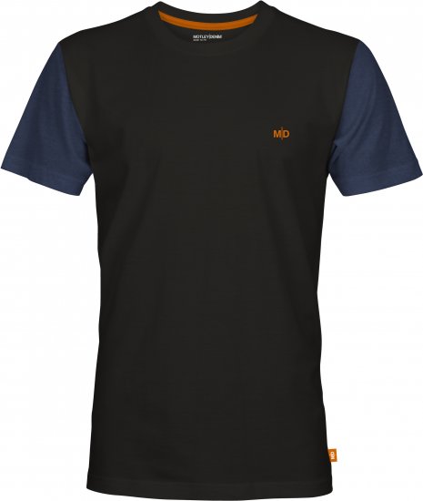 Motley Denim Vigo Colored Short Sleeve T-Shirt Black/Dark Indigo - Pólók - Nagyméretű pólók - 2XL-14XL