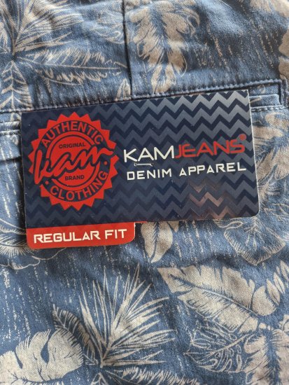Kam Jeans 340 Dress Shorts Denim Blue - Rövidnadrág - Nagyméretű Rövidnadrág W40-W60