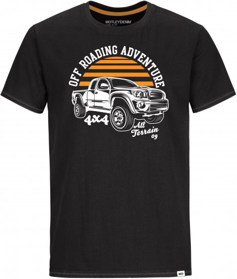 Motley Denim Meltham T-shirt Black - Pólók - Nagyméretű pólók - 2XL-14XL