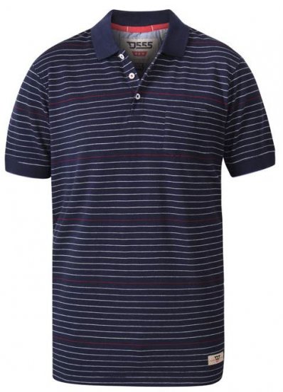 D555 Metro Stripe Jersey Polo Navy Stripe - Pólóingek - Galléros Pólók 2XL-8XL - Pólóingek 2XL-8XL