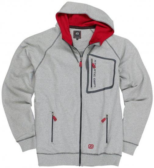Adamo Michael Hoodie with Zipper Grey - Pulóverek & kapucnis pulóverek - Pulóverek & Kapucnis pulóver 2XL-12XL