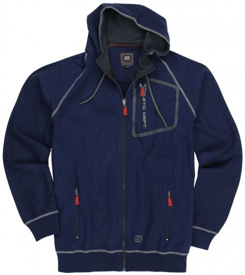 Adamo Michael Hoodie with Zipper Navy - Pulóverek & kapucnis pulóverek - Pulóverek & Kapucnis pulóver 2XL-12XL