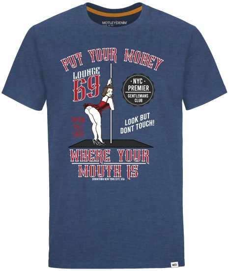 Motley Denim T-shirt Midtown Dark Indigo - Pólók - Nagyméretű pólók - 2XL-14XL