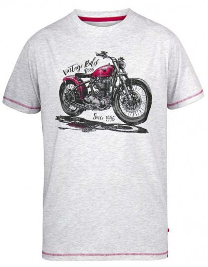 D555 Miles Vintage Rides Motorbike Crew Neck Printed T-Shirt - Pólók - Nagyméretű pólók - 2XL-14XL