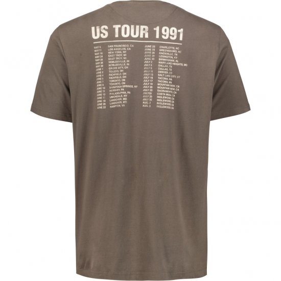 JP1880 T-Shirt Skull Print Guns N Roses Khaki - Pólók - Nagyméretű pólók - 2XL-14XL