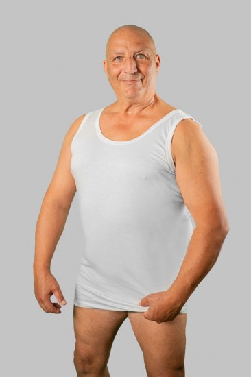20 Nodi Crew Neck Tank Top in Combed Cotton Jersey White - Alsónemű & Strandruhák - Nagyméretű Alsónemű 2XL-8XL