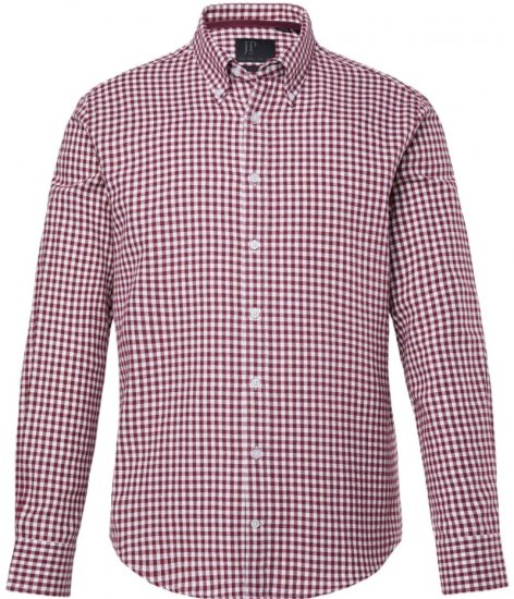 JP1880 Checked Flannel Shirt Long Sleeve Light Red Tall - FÉRFIRUHÁZAT MT-6XLT - TALL-méretek