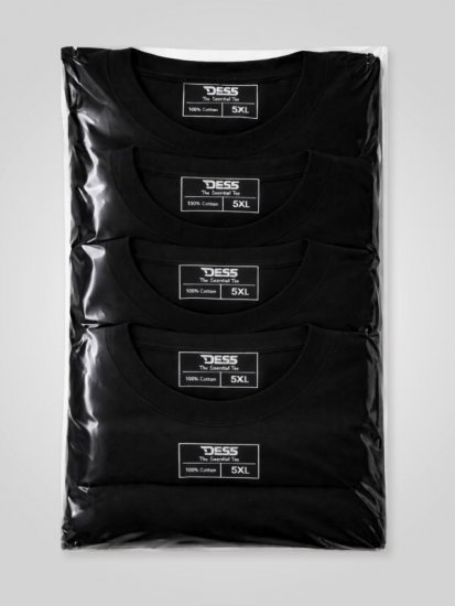 D555 Smartly Póló kerek nyakú Fekete 5 db-os csomag - Pólók - Nagyméretű pólók - 2XL-14XL