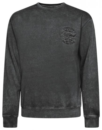 Kam Jeans 7081 Hímzett pulóver Fekete - Pulóverek & kapucnis pulóverek - Pulóverek & Kapucnis pulóver 2XL-12XL