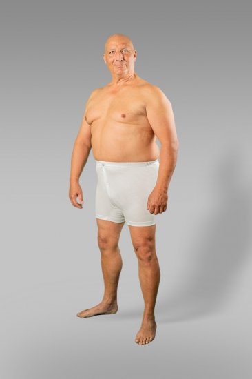 20 Nodi Combed Cotton Jersey Boxer with Front Button Fly White - Alsónemű & Strandruhák - Nagyméretű Alsónemű 2XL-8XL