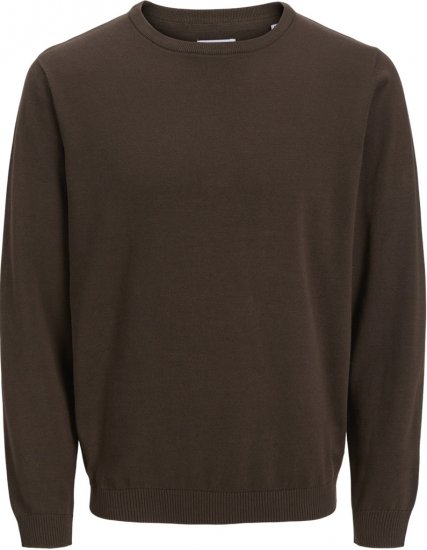 Jack & Jones BASIC Knitted Sweater Brown - Pulóverek & kapucnis pulóverek - Pulóverek & Kapucnis pulóver 2XL-12XL
