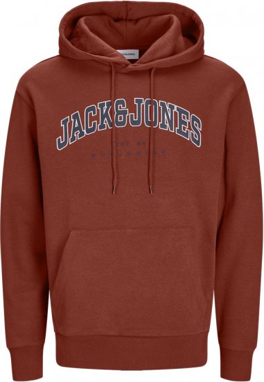 Jack & Jones CALEB Hoodie Red - Pulóverek & Kapucnis pulóverek - Pulóverek & Kapucnis pulóver 2XL-12XL