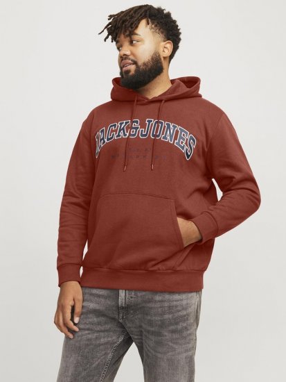 Jack & Jones CALEB Hoodie Red - Pulóverek & Kapucnis pulóverek - Pulóverek & Kapucnis pulóver 2XL-12XL