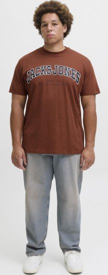 Jack & Jones Caleb Varsity T-Shirt Red - Pólók - Nagyméretű pólók - 2XL-14XL