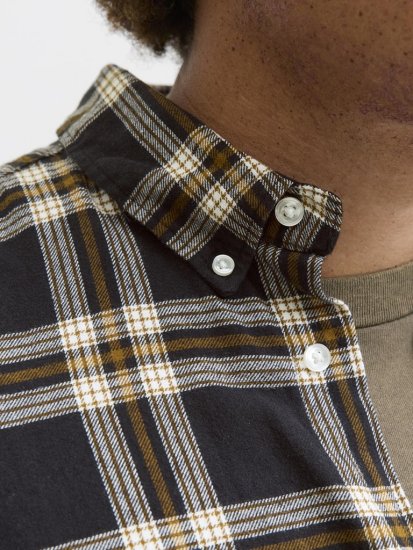 Jack & Jones Classic Flannel Long Sleeve Shirt Black - Ingek - Ingek 2XL-10XL