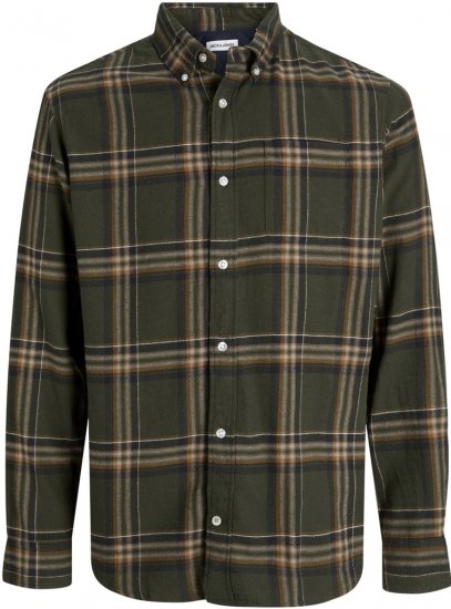 Jack & Jones Classic Flannel Long Sleeve Shirt Green - Ingek - Ingek 2XL-10XL