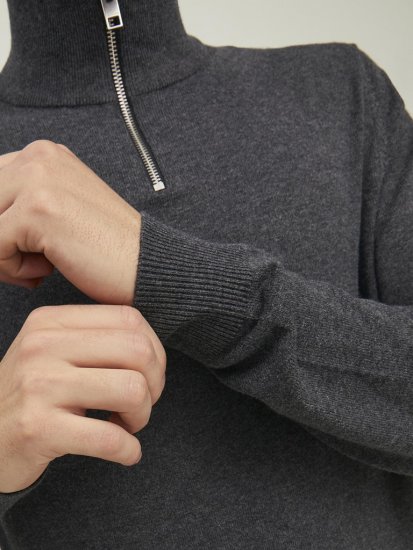 Jack & Jones Emil Knitted Pullover Grey - Pulóverek & kapucnis pulóverek - Pulóverek & Kapucnis pulóver 2XL-12XL