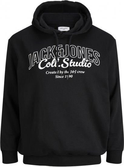 Jack & Jones Makoto Hoodie Black - Pulóverek & kapucnis pulóverek - Pulóverek & Kapucnis pulóver 2XL-12XL
