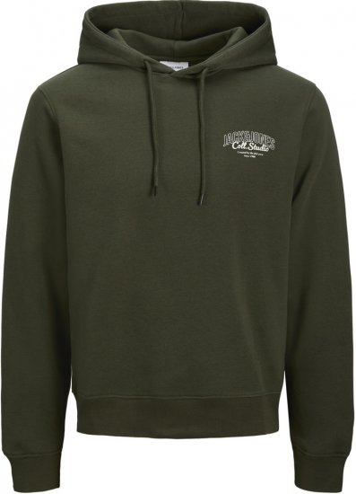 Jack & Jones Makoto Hoodie Small Print Green - Pulóverek & kapucnis pulóverek - Pulóverek & Kapucnis pulóver 2XL-12XL