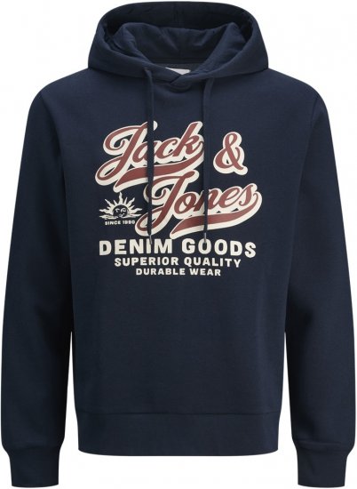 Jack & Jones 2 COL LOGO Hoodie Blue - Pulóverek & kapucnis pulóverek - Pulóverek & Kapucnis pulóver 2XL-12XL