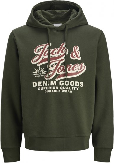 Jack & Jones 2 COL LOGO Hoodie Green - Pulóverek & kapucnis pulóverek - Pulóverek & Kapucnis pulóver 2XL-12XL