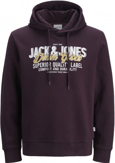 Jack & Jones 2 COL LOGO Hoodie Purple - Pulóverek & kapucnis pulóverek - Pulóverek & Kapucnis pulóver 2XL-12XL
