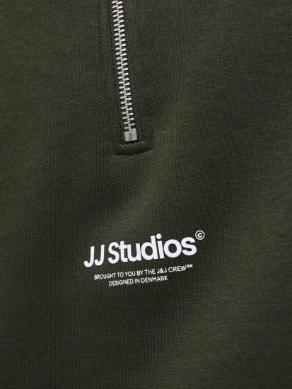 Jack & Jones Soho Sweatshirt with Zipper Green - Pulóverek & kapucnis pulóverek - Pulóverek & Kapucnis pulóver 2XL-12XL