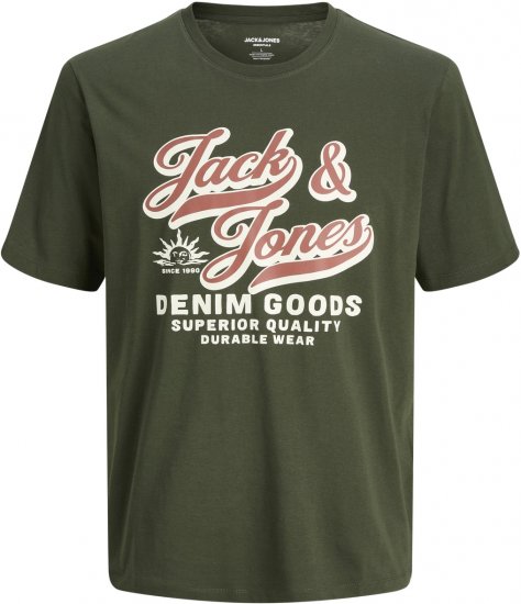 Jack & Jones Logo 2COL T-Shirt Green - Pólók - Nagyméretű pólók - 2XL-14XL
