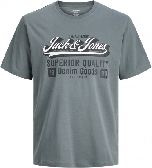 Jack & Jones Logo 2COL T-shirt Grey - Pólók - Nagyméretű pólók - 2XL-14XL