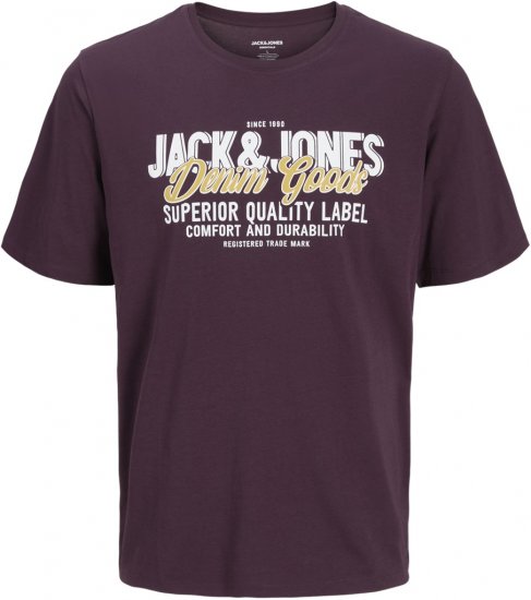 Jack & Jones Logo 2COL T-shirt Purple - Pólók - Nagyméretű pólók - 2XL-14XL