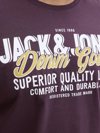 Jack & Jones Logo 2COL T-shirt Purple - Pólók - Nagyméretű pólók - 2XL-14XL