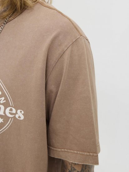 Jack & Jones Dover T-shirt Short Sleeve Brown - Pólók - Nagyméretű pólók - 2XL-14XL