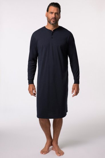 JP1880 Henley Long Sleeved Night Dress Navy - Alsónemű & strandruhák - Nagyméretű Alsónemű 2XL-8XL
