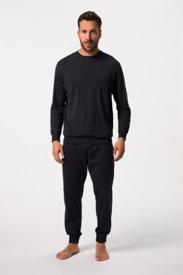 JP1880 Pyjamas Two-piece Long Sleeve and Long Trousers Navy - Alsónemű & Strandruhák - Nagyméretű Alsónemű 2XL-8XL