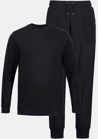 JP1880 Two-piece Pyjamas Long Sleeve and Long Trousers Black - Alsónemű & Strandruhák - Nagyméretű Alsónemű 2XL-8XL
