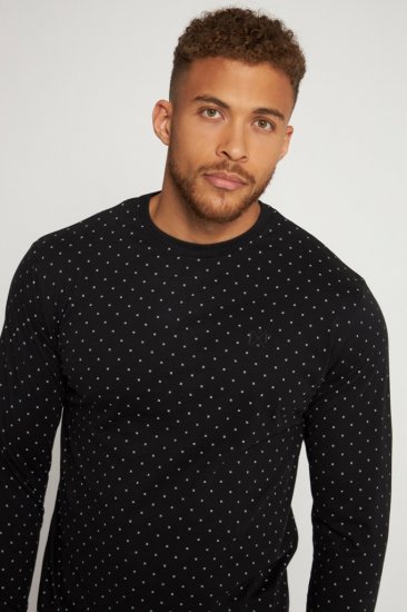 JP1880 Two-piece Pyjamas Long Sleeve and Long Trousers Black - Alsónemű & Strandruhák - Nagyméretű Alsónemű 2XL-8XL