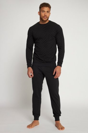 JP1880 Two-piece Pyjamas Long Sleeve and Long Trousers Black - Alsónemű & Strandruhák - Nagyméretű Alsónemű 2XL-8XL