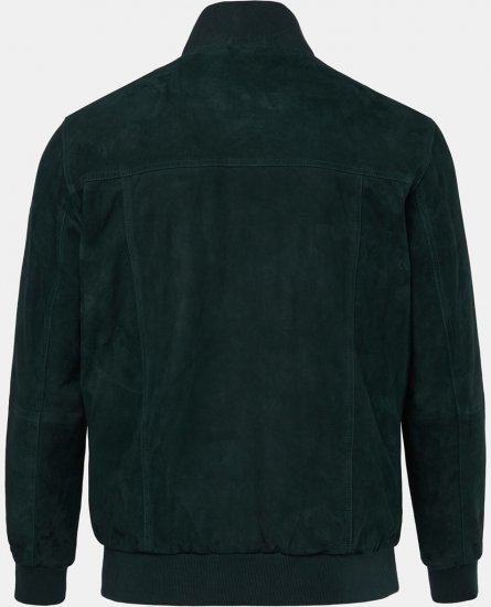 JP1880 Leather Jacket Suede with Stand-up Collar Dark Green - Kabátok - Nagyméretű Kabátok - 2XL-8XL