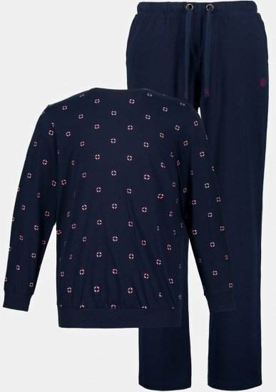 JP1880 Two-piece Pyjamas Long Sleeve and Long Trousers Navy - Alsónemű & Strandruhák - Nagyméretű Alsónemű 2XL-8XL