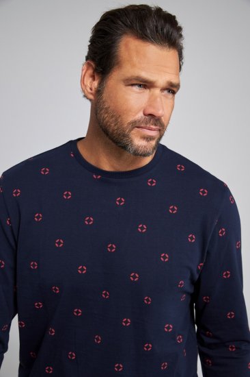 JP1880 Two-piece Pyjamas Long Sleeve and Long Trousers Navy - Alsónemű & Strandruhák - Nagyméretű Alsónemű 2XL-8XL