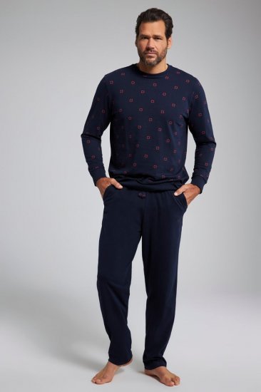 JP1880 Two-piece Pyjamas Long Sleeve and Long Trousers Navy - Alsónemű & Strandruhák - Nagyméretű Alsónemű 2XL-8XL