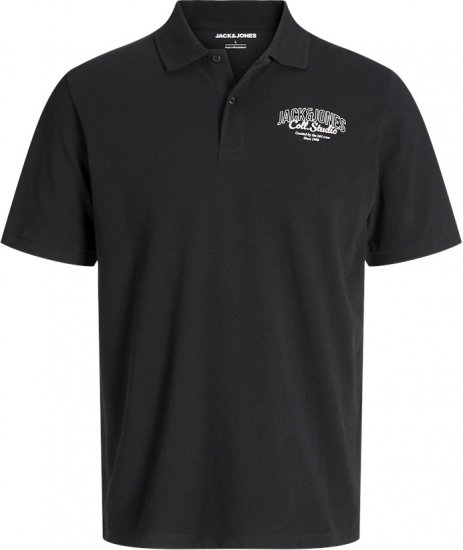 Jack & Jones Makoto Polo Short Sleeve Black - Pólóingek - Galléros Pólók 2XL-8XL - Pólóingek 2XL-8XL