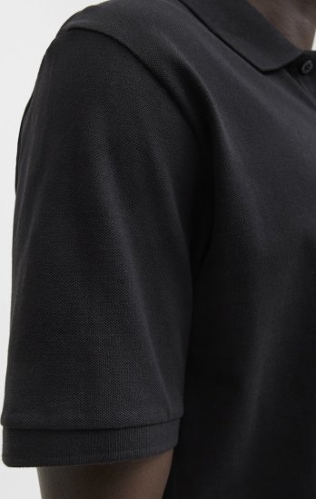 Jack & Jones Makoto Polo Short Sleeve Black - Pólóingek - Galléros Pólók 2XL-8XL - Pólóingek 2XL-8XL